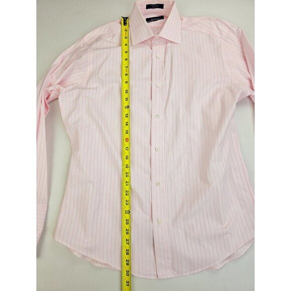 Faconnable Size 3/15.5 R Mens Powder Pink White Stripe French Cuff Spread Collar - Picture 10 of 11